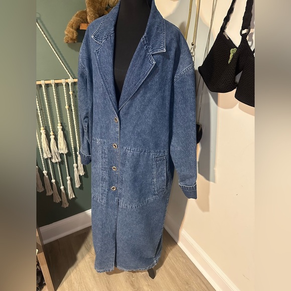 Nordstrom Jackets & Blazers - Vintage Rare Nordstrom Denim Duster Coat Women’s Large Trench Coat